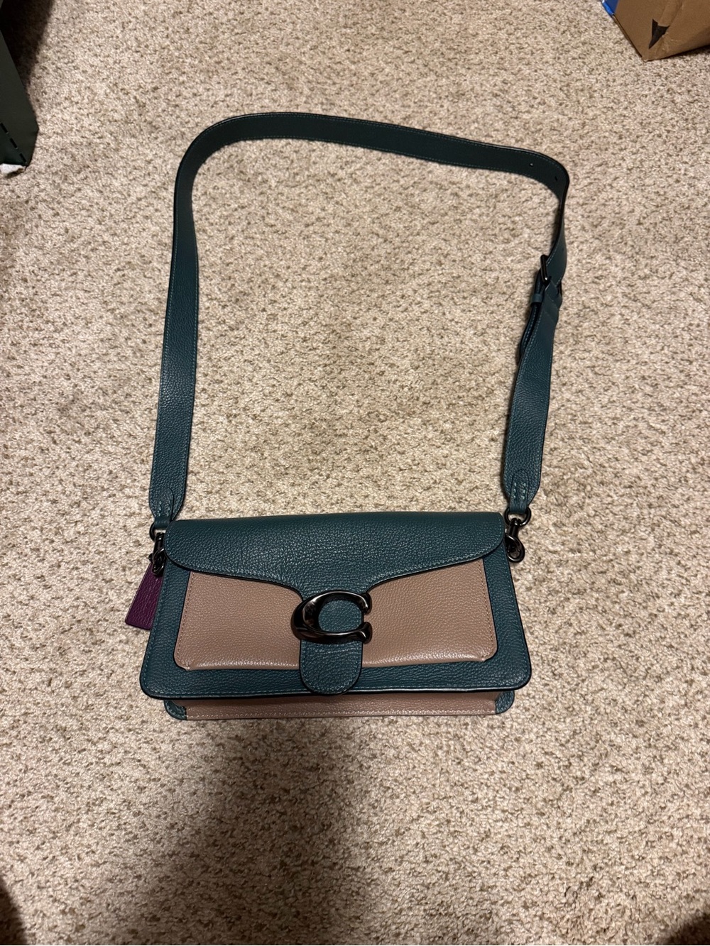 Coach Tabby Shoulder Bag 26 in colorblock (pewter & forest multi)